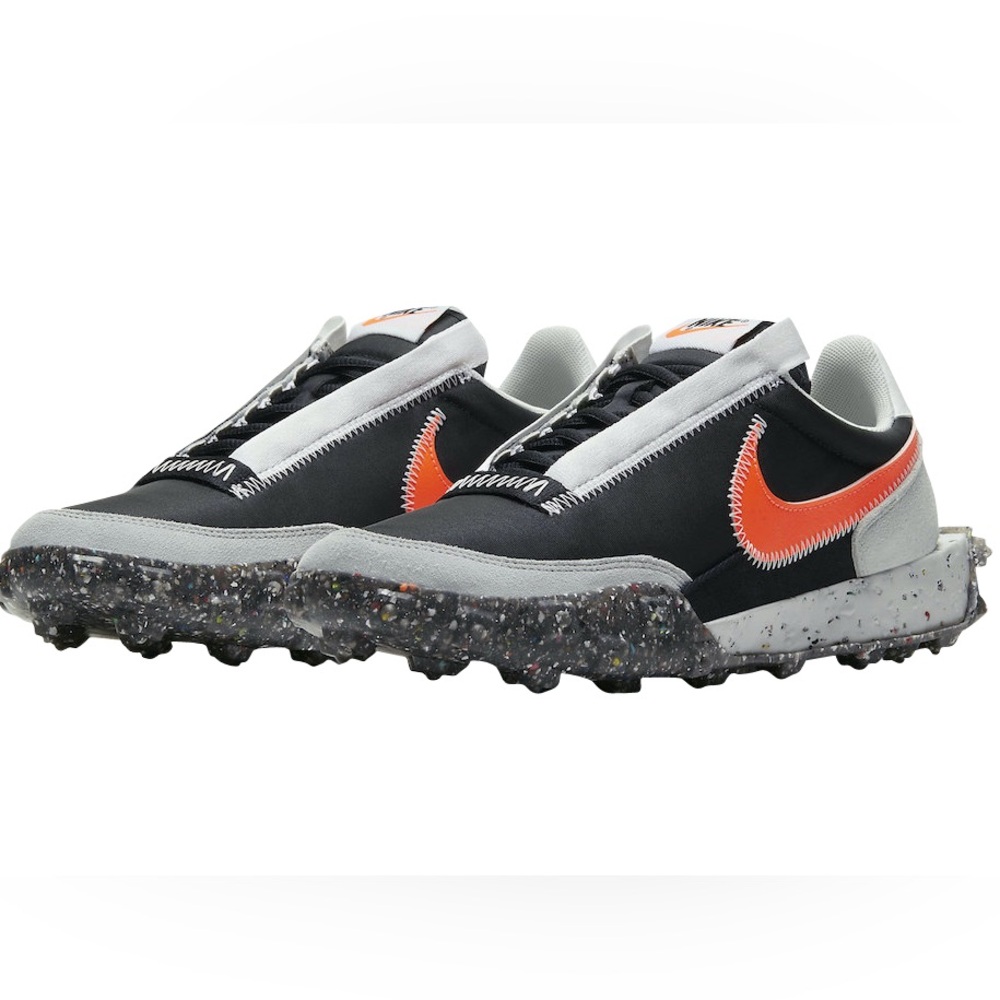 Nike Waffle‎ Crater Unisex Shoes in Summit White/Hyper Crimson.